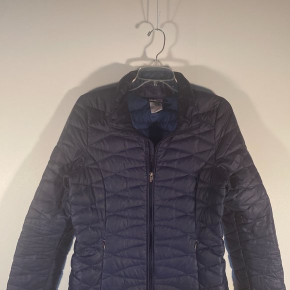 Patagonia Dark Navy Nano Puff Style Down Fill Parka Light Jacket Women Size M - Picture 2 of 10